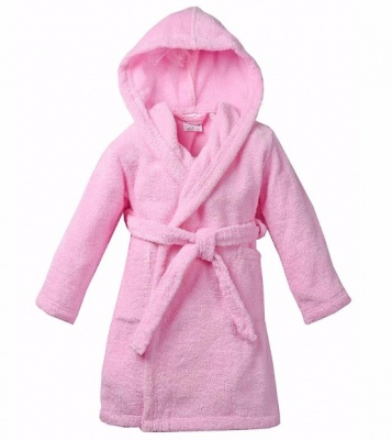 Детский классический махровый халат (Розовый)