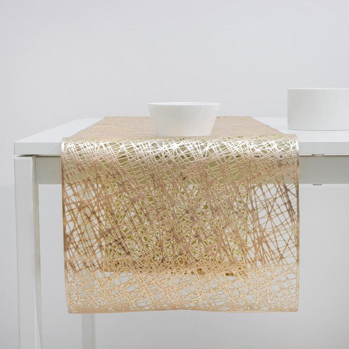 Дорожка для стола «Паутина», 33×150 см, цвет золото